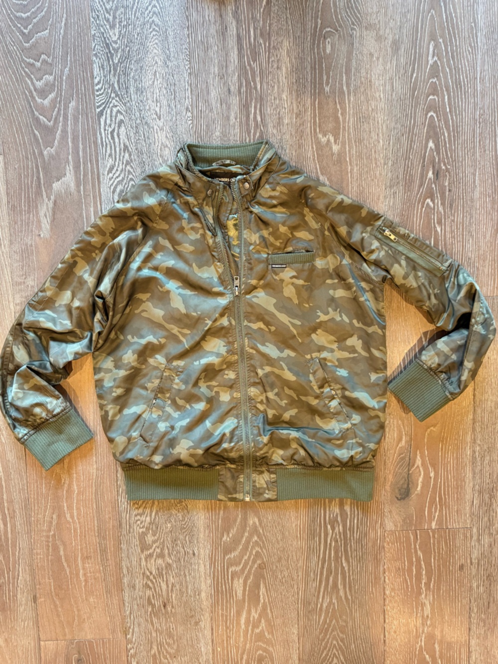 Members Only Green Camouflage Bomber Jacket
